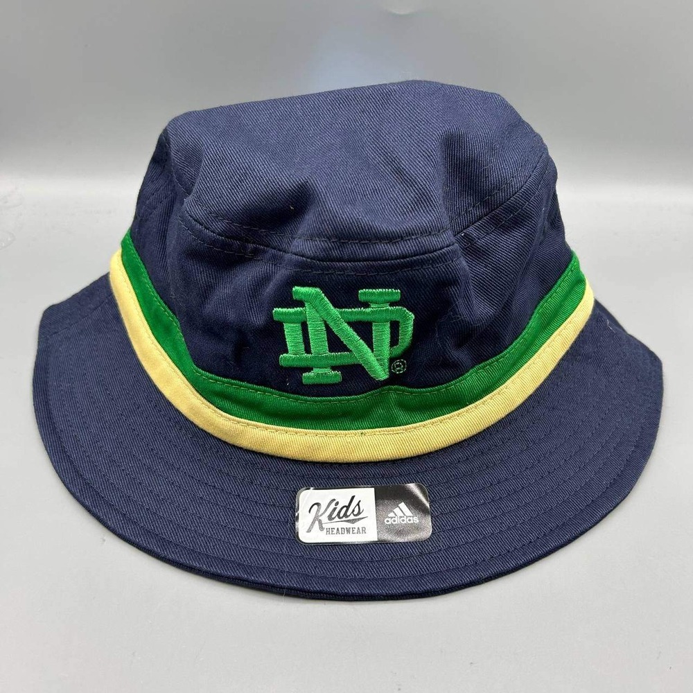 Notre Dame Fighting Irish Hat Toddler Kids Blue Adidas Bucket Cap Cotton New